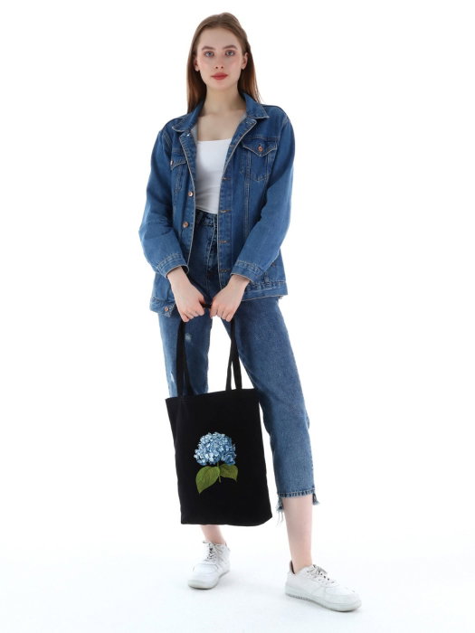 Zoozie Bags Bolso Tote Negro 35 x 40 x 8 cm en Algodón 100%